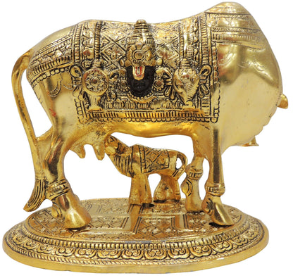 Aluminium Showpiece Cow - 8*4.7*6 Inch (AS477 G)
