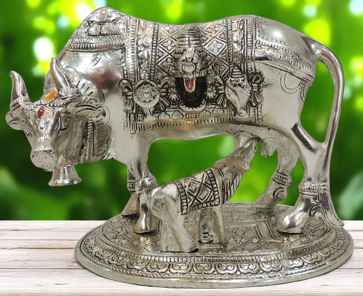 Aluminium Showpiece Cow Statue - 8*4.7*6 Inch (AS477 S)