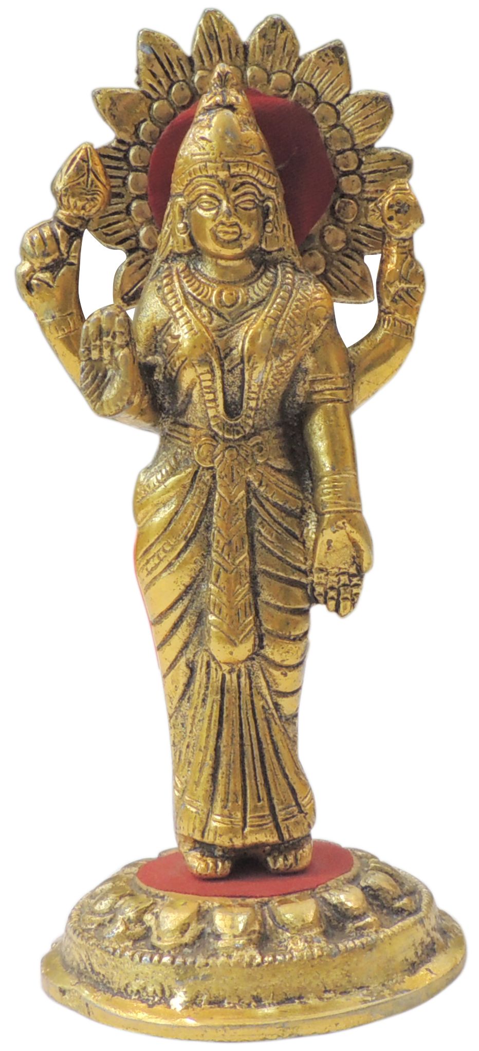 Aluminium Showpiece Standing Laxmi Ji - 3.2*3.2*7.5 Inch (AS482 L)