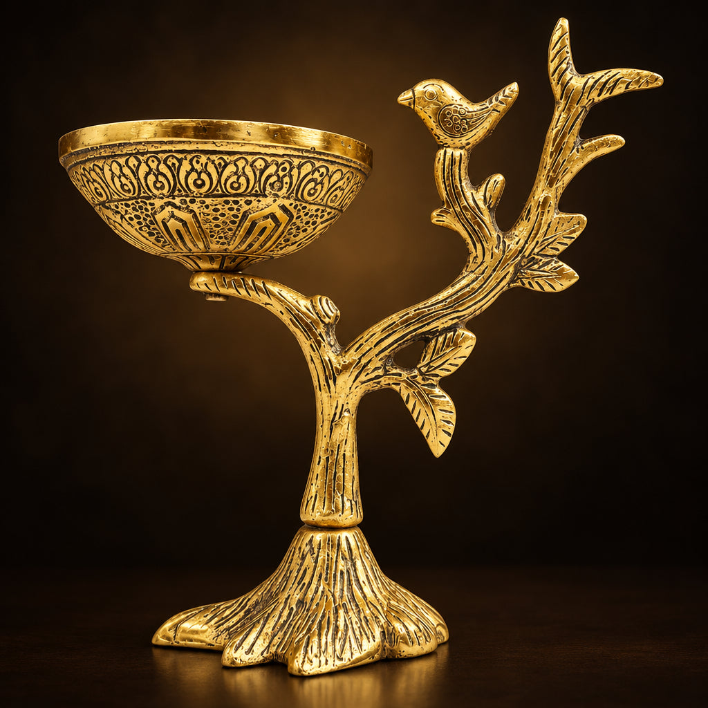Aluminium Showpiece Tree Branch Bowl - 7*3.5*7 Inch (AS493 A)