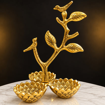 Aluminium Showpiece Tree Branch Bowl - 8*8*11.5 Inch (AS493 C)