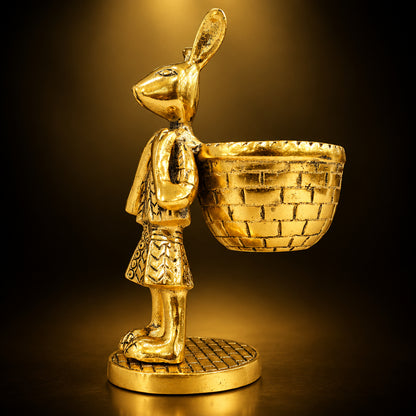 Aluminium Showpiece Rabbit Basket - 5*3.5*8 Inch (AS494 G)