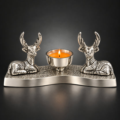 Aluminium Showpiece Double Deer Basket - 7*2*3.5 Inch (AS496 S)