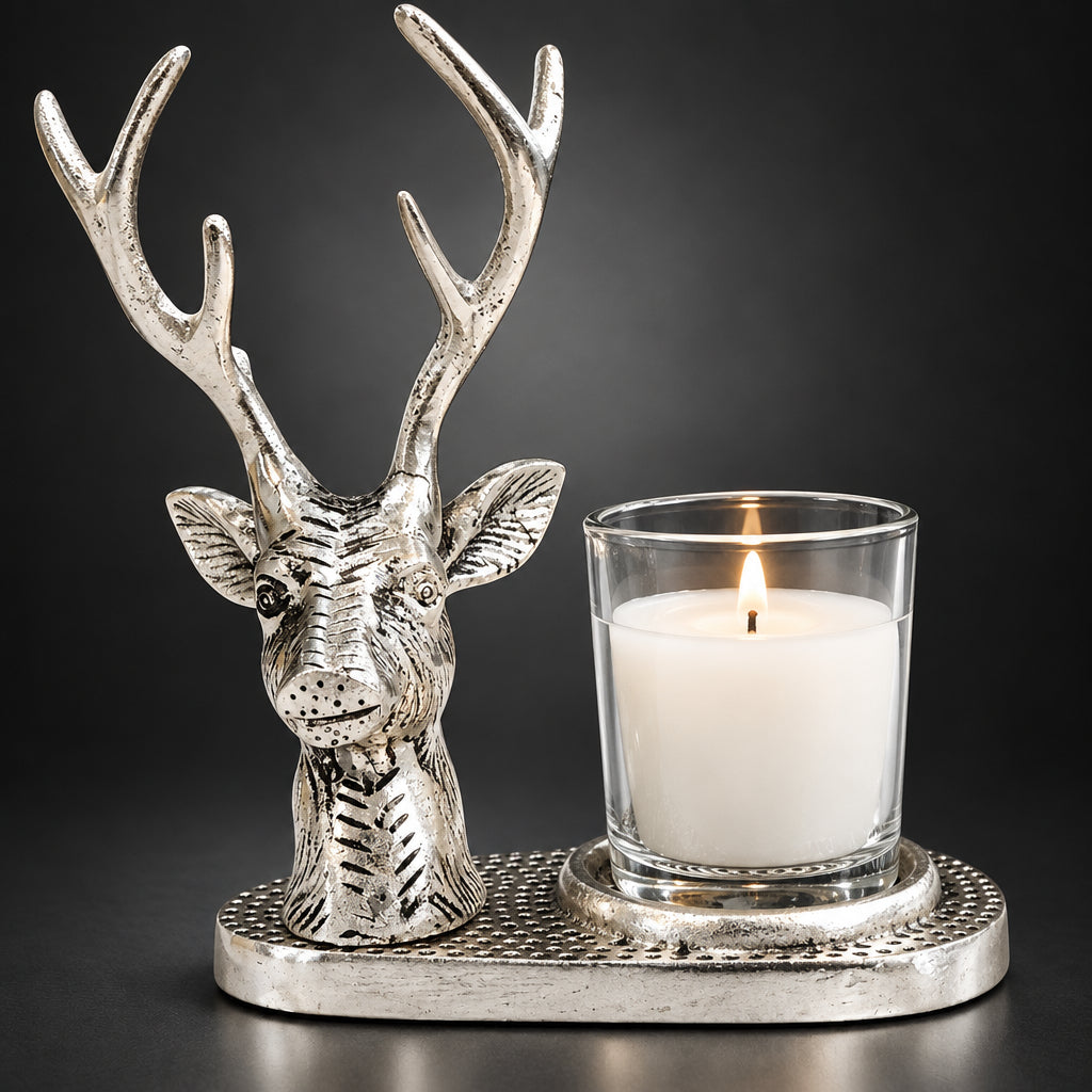 Aluminium Showpiece Deer Wax Glass Holder - 5*3*6 Inch (AS498 S)