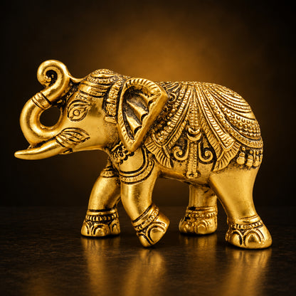 Aluminium Showpiece Elephant - 5*2*3.5 Inch (AS503 G)
