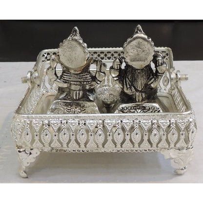 Aluminium Showpiece Laxmi Ganesh - 5*5*4 Inch (AS514 S)