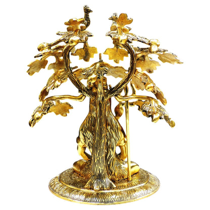 Aluminium Showpiece Shiv Ji Statue - 9.5*9.5*14.5 Inch (AS520 G)