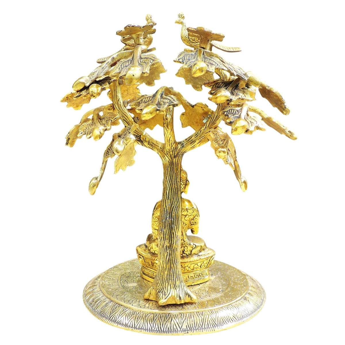 Aluminium Showpiece Buddha Under Tree Statue - 11*10*14 Inch (AS524 E)