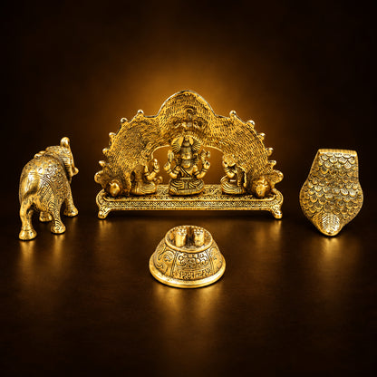 Aluminium Showpiece Owl Diwali Gift Set (AS526 G)