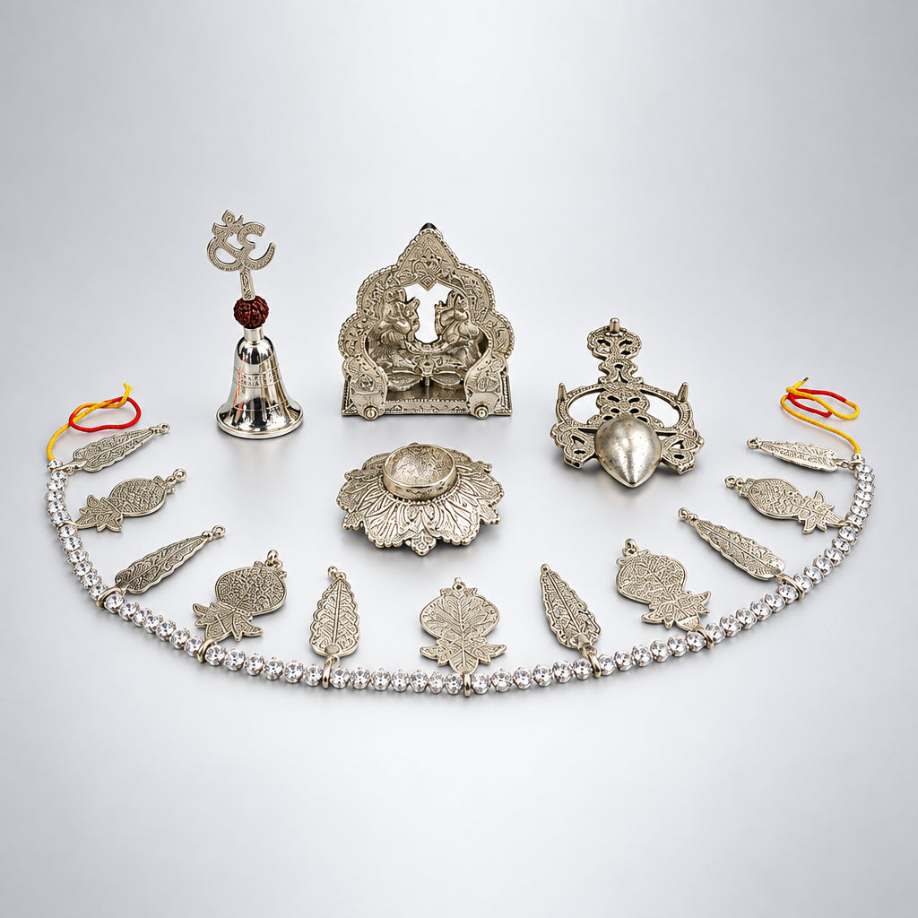 Aluminium Showpiece Laxmi Ganesh With Bandhanwar Gift Set (AS528 G)