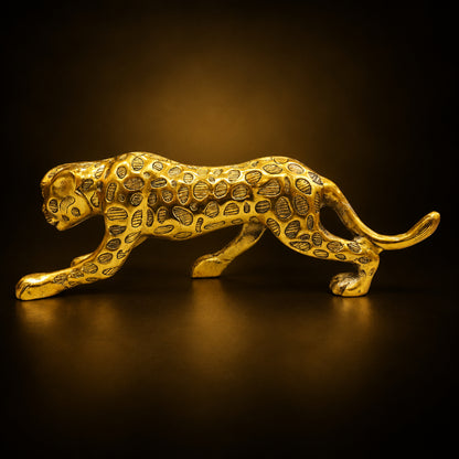 Aluminium Showpiece Leopard Statue - 21*3*7.5 Inch (AS535 F)