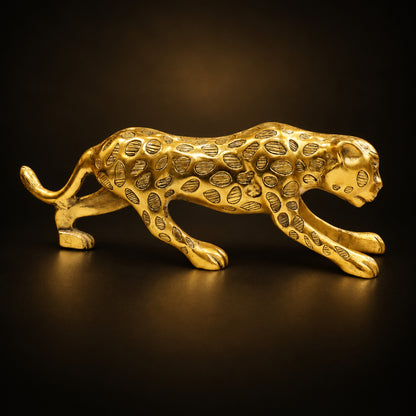 Aluminium Showpiece Leopard Statue - 21*3*7.5 Inch (AS535 F)