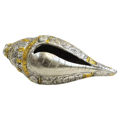Aluminium Showpiece Shank Ganesh Statue - 9*4*4 Inch (AS536 T)