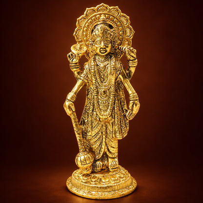 Aluminium Vishnu Ji Idol Showpiece for Home Temple & Gifting - 3*2.7*7.5 Inch (AS542 V)