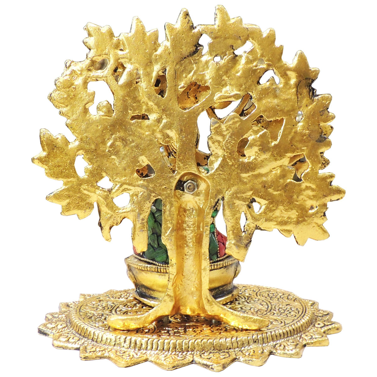 Aluminium Buddha Ji Statue Showpiece - Gold Finish Home Decor - 8.2*6.5*8.5 Inch (AS545 G)