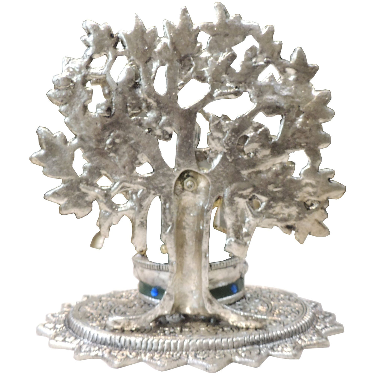 Aluminium Buddha Ji Statue Showpiece - Silver Finish Home Decor - 8.2*6.5*8.5 Inch (AS545 S)