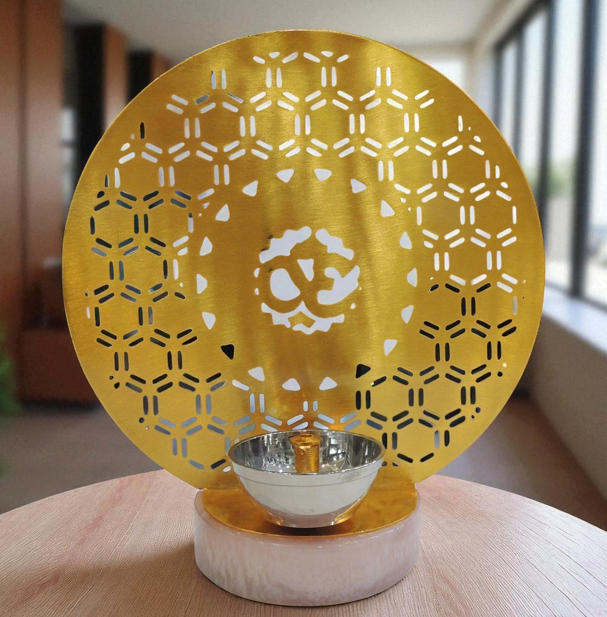 Brass Decorative Om Deepak - 7*2*7.5 Inch (AT076 C)