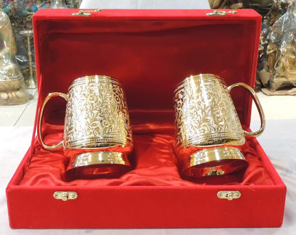 Brass Decorative Beer Mug Set Diwali Gifting Item (B307 A)