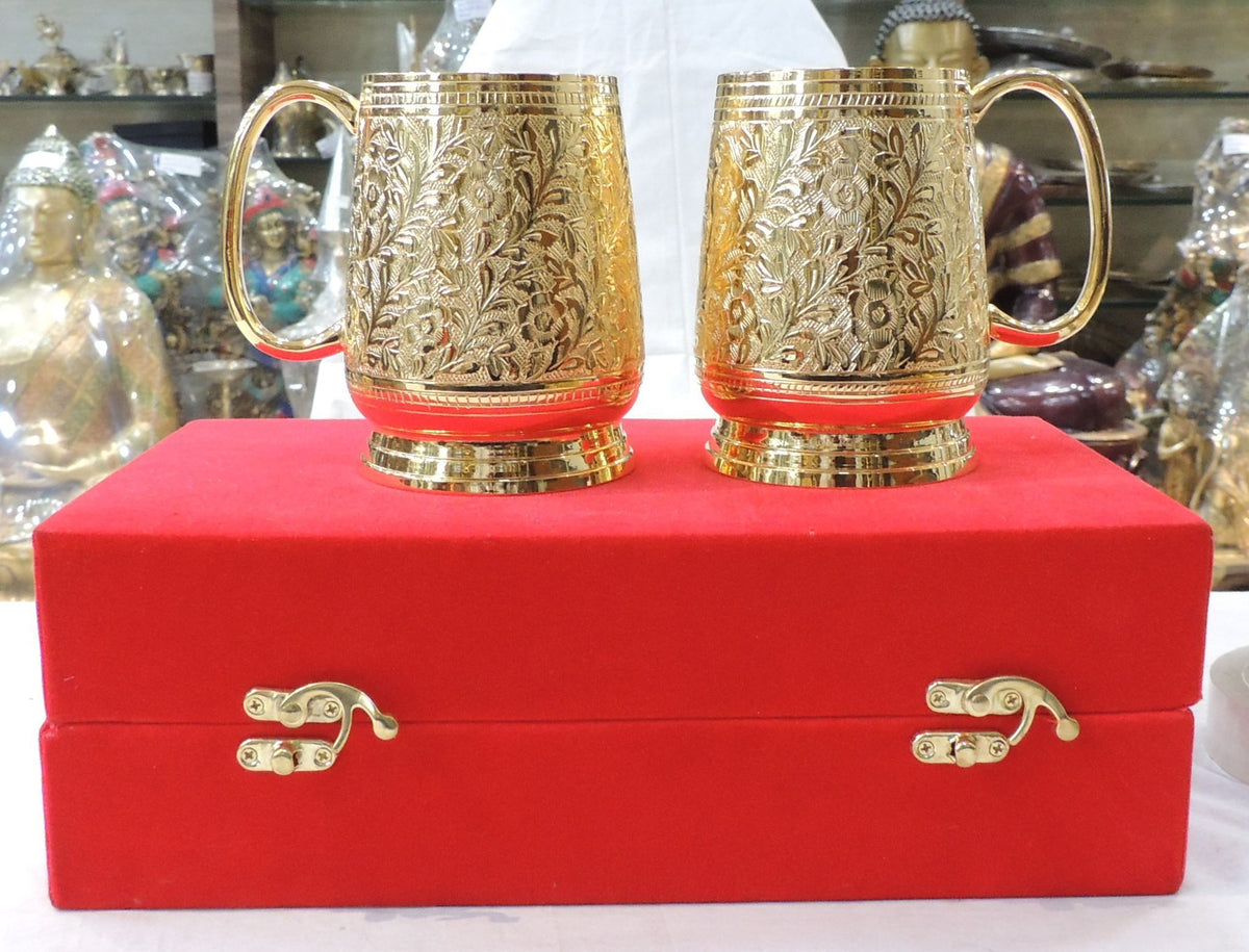 Brass Decorative Beer Mug Set Diwali Gifting Item (B307 A)