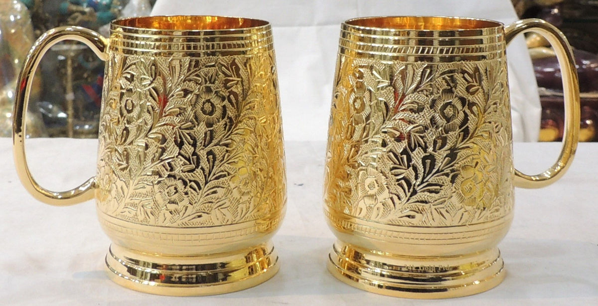 Brass Decorative Beer Mug Set Diwali Gifting Item (B307 A)