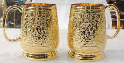 Brass Decorative Beer Mug Set Diwali Gifting Item (B307 A)