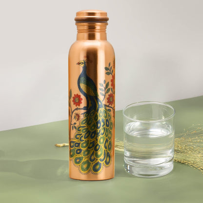 Pure Copper Drinking Water Bottle  - 2.5*2.5*10.3 Inch, 900 ML (BC079 P)