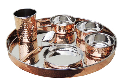 Copper Steel Dinner Thali Set 7 Pcs. (BC097 A)