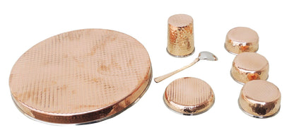 Copper Steel Dinner Thali Set 7 Pcs. (BC097 A)