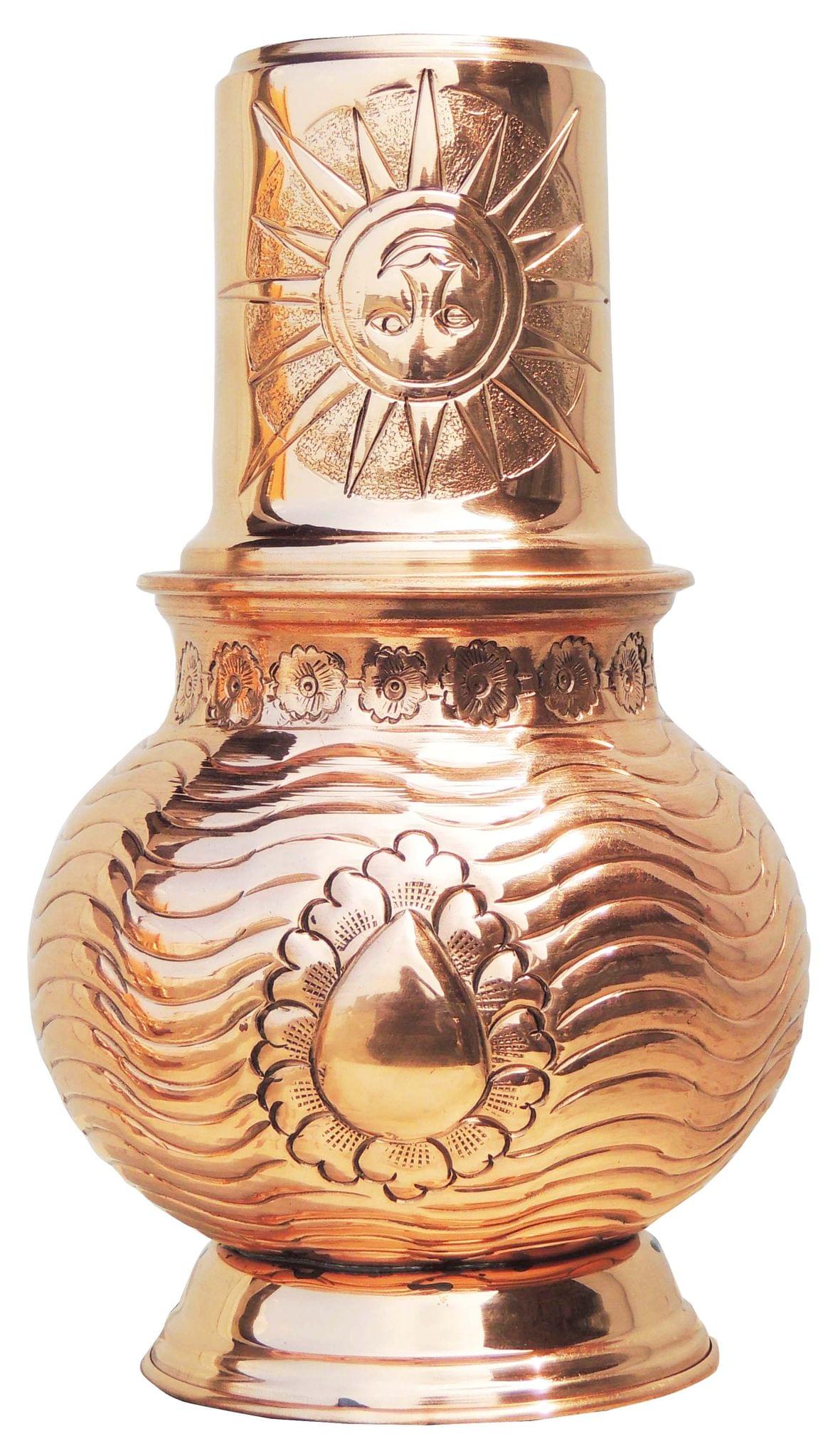 Copper Lota With Glass - (BC103 C)