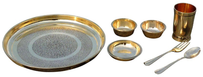 Pure Brass Thali Set 7 Pcs. -11.5 (BC108 A)
