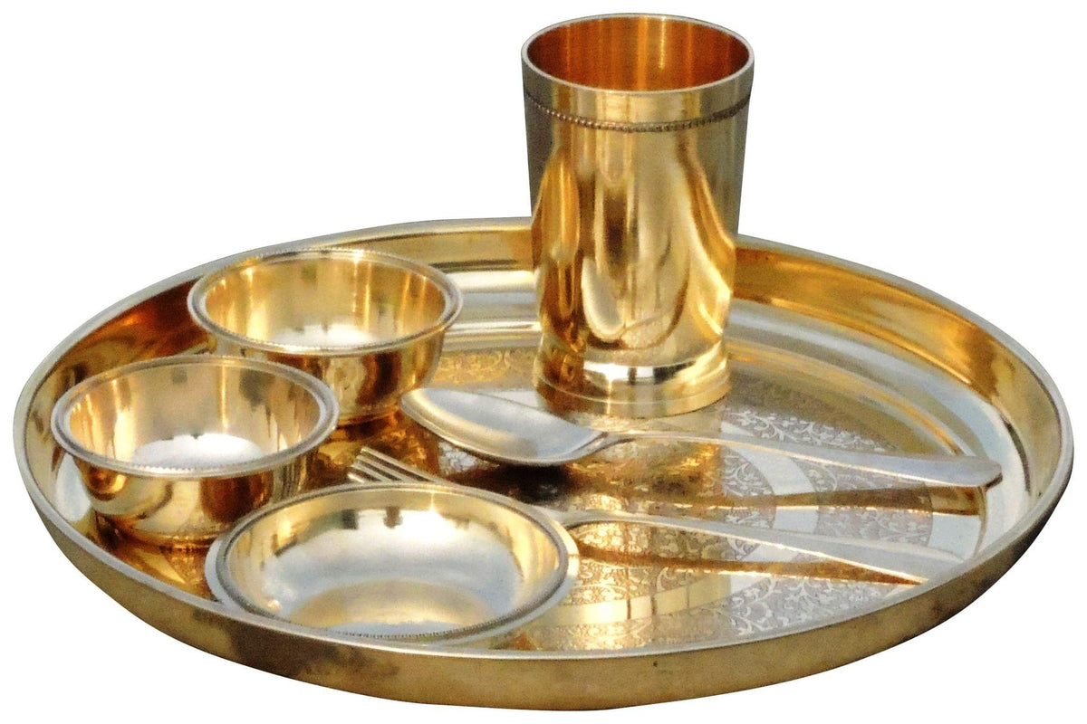 Pure Brass Thali Set 7 Pcs. -11.5 (BC108 A)
