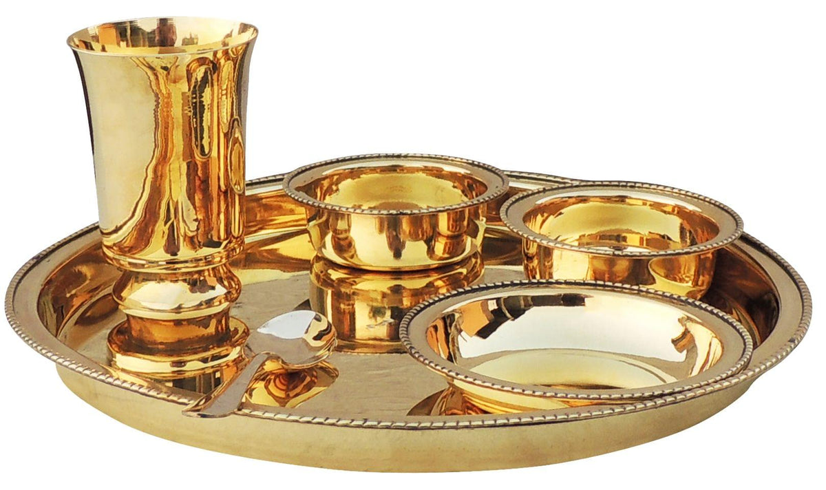 Pure Brass Thali Set 6 Pcs (BC108 B)
