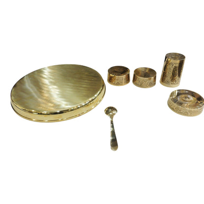 Brass Dringking Water Thali - 12*12*1.2 Inch (BC108 D)