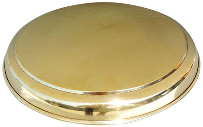 Brass Thali Embose Design - 11.5*11.5*1.2 inch (BC117 B)