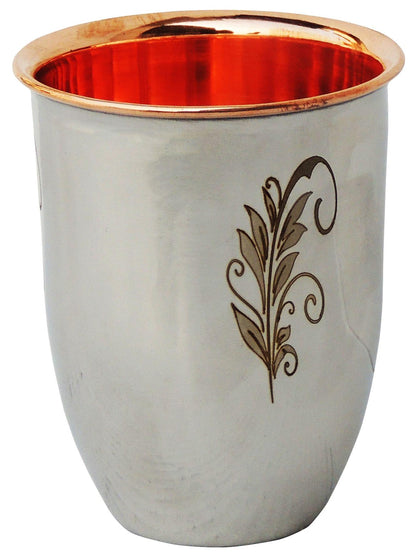 Pure Copper and Steel Glass 240 Ml - 3.1*3.1*4 inch (BC118 B)