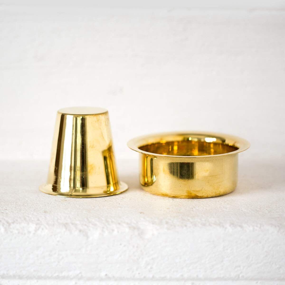Brass Davra / Davara / Dabara Vati Set Coffee Tumbler Set, (BC145 A)