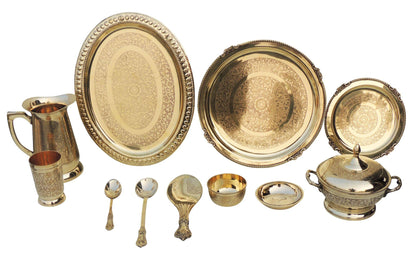 Pure Brass Dinner Set (BC152 A) Set of 51 Pcs.