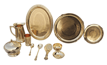 Pure Brass Dinner Set (BC152 A) Set of 51 Pcs.