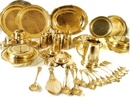 Pure Brass Dinner Set (BC152 A) Set of 51 Pcs.