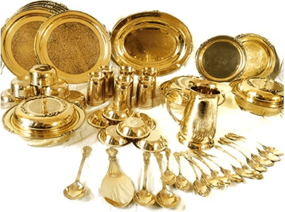Pure Brass Dinner Set (BC152 A) Set of 51 Pcs.