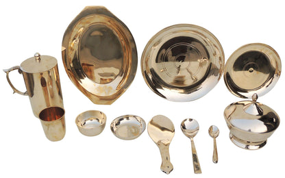 Puer Bronze, Kansa Dinner Set With Multiple Items (BC153 A) Set of  51 Pcs.