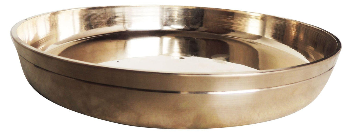 Pure Bronze Plate, Kansa Thali 10 inch - 10*10*1.5 inch (BC157 C)
