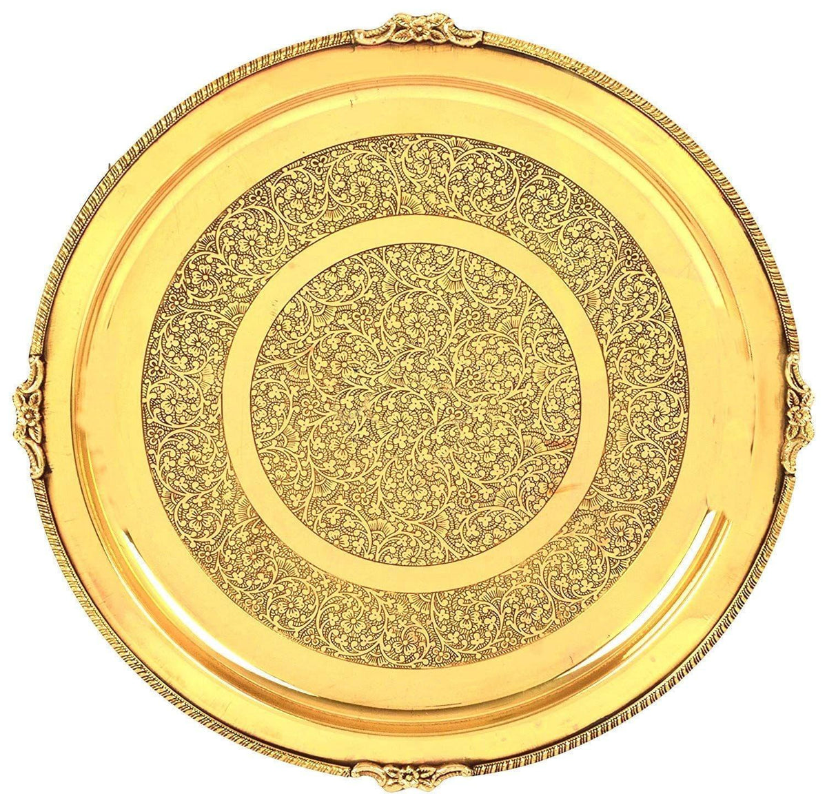 Brass Thali Embose - 12*12 Inch (BC166 B)