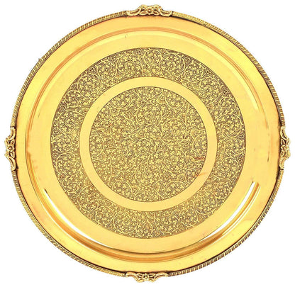 Brass Thali Embose - 12*12 Inch (BC166 B)