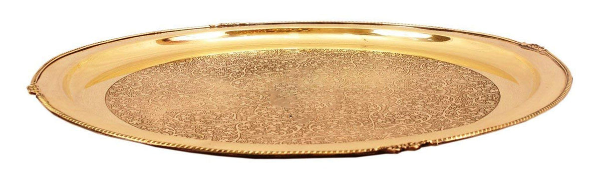 Brass Thali Embose - 14.5*14.5 Inch (BC166 C)