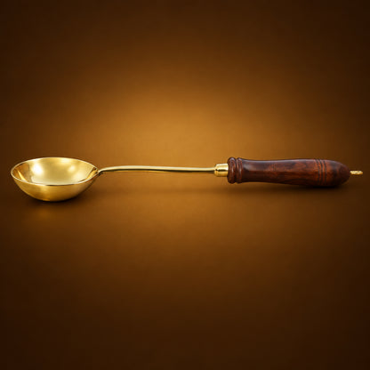 Brass Ramcha With Wooden Handle - 14*3*1 Inch (BC178 A)