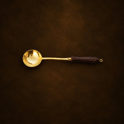 Brass Ramcha With Wooden Handle - 14*3*1 Inch (BC178 A)