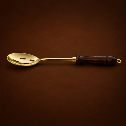 Brass Ramcha Hole With Wooden Handle - 14*2.5*1 Inch (BC178 C)