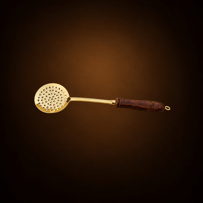 Brass Karchali Hole With Wooden Handle - 14*4*1 Inch (BC178 E)