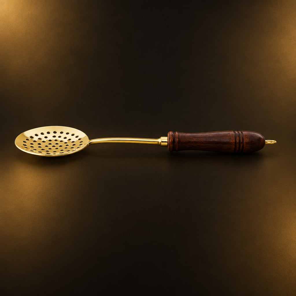 Brass Karchali Hole With Wooden Handle - 14*4*1 Inch (BC178 E)